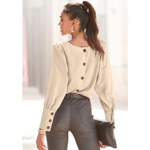 Lascana Blouse met lange mouwen met knoopsluiting achter, elegante damesblouse, business-look