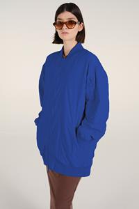 Embassy of Bricks and Logs Damen vegan Philly Bomber Jacket Emb Blue
