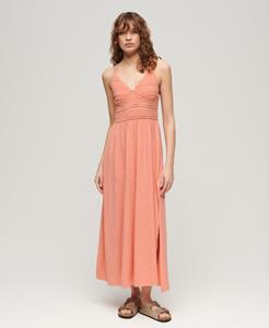 Superdry Vrouwen Jersey Maxi-jurk met Kant Cream