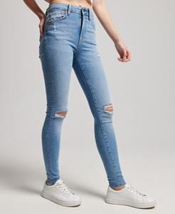 Superdry Vrouwen Skinny Jeans met Hoge Taille van Biologisch Katoen Lichtblauw