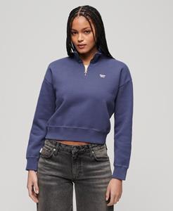 Superdry Vrouwen Essential Sweatshirt met Halve Rits Blauw