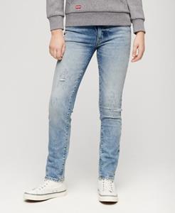 Superdry Vrouwen Slimfit Jeans met Middelhoge Taille Blauw
