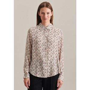 Seidensticker Overhemdblouse Zwarte roos Lange mouwen kraag print