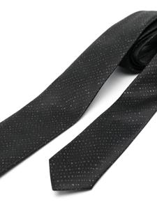 Emporio Armani glitter-detail silk-blend tie - Zwart