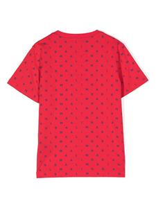 balmainkids Balmain Kids Katoenen T-shirt met logoprint - Rood
