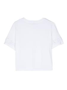 pinkokids Pinko Kids T-shirt met logo afwerking - Wit