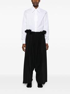 yohjiyamamoto Yohji Yamamoto Plooibroek met wijde pijpen - Zwart
