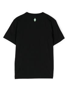 marceloburloncountyofmilankids Marcelo Burlon County Of Milan Kids Katoenen T-shirt met veren details - Zwart