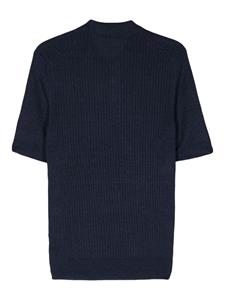 Barba Ribgebreid poloshirt - Blauw