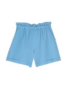 pinkokids Pinko Kids Shorts met geplooid detail en logoplakkaat - Blauw