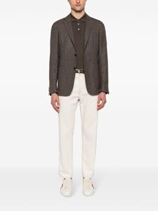 Drumohr Geribbeld katoenen poloshirt - Bruin