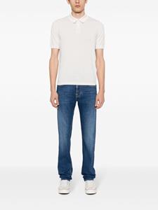 Eleventy Geribbeld katoenen poloshirt - Wit