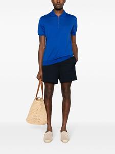 Kiton Poloshirt met rits - Blauw