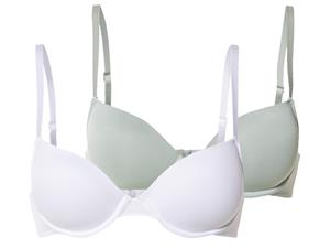 esmara 2 dames beugel bh's (85B, Mint/wit)
