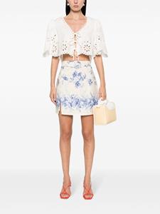 TWINSET Mini-rok met bloemenprint - Beige