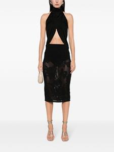Blumarine Opengebreide mini-rok - Zwart