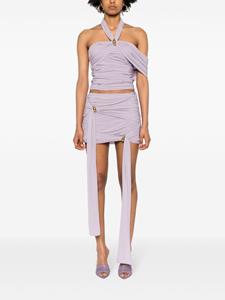 Blumarine ruched draped strapless top - Paars