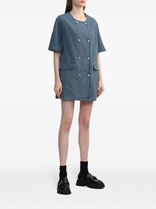 b+ab Denim midi-jurk met dubbele rij knopen en textuur - Blauw