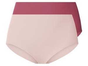 Esmara 2 dames lasercut slips (XXL (52/54), Aubergine/lichtroze)