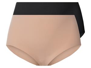 Esmara 2 dames lasercut slips (XL (48/50), Beige/zwart)