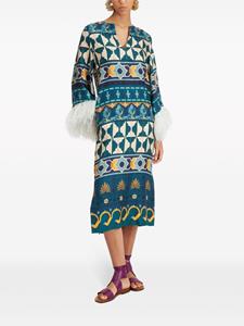 ladoublej La DoubleJ Tuniek met veren afwerking - Blauw