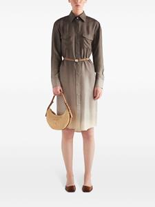 Prada gradient silk shirtdress - Groen