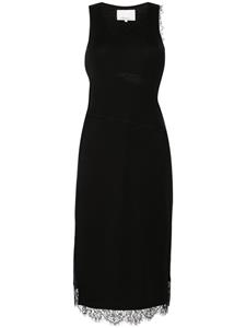 3.1philliplim 3.1 Phillip Lim Asymmetrische midi-jurk met kant - Zwart