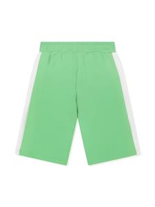 Aigner Kids logo-appliqué cotton track shorts - Groen