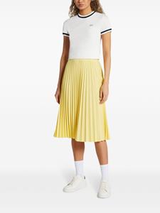 Lacoste logo-waistband pleated midi skirt - Geel