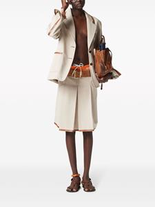 miumiu Miu Miu Geplooide rok met geborduurd logo - Beige