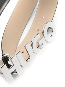 HUGO Zula logo-buckle belt - Zwart