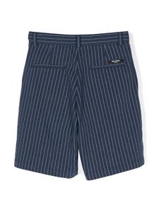 balmainkids Balmain Kids Gestreepte geplooide shorts - Blauw