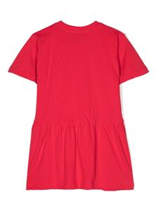 Moschino Kids logo-print cotton dress - Rood