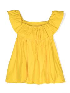 msgmkids MSGM Kids Midi-jurk met geborduurd logo - Geel