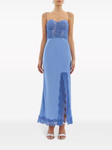 Rebecca Vallance Larisa zijden midi-jurk met kant - Blauw