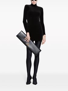 Balenciaga logo-appliqué velvet minidress - Zwart