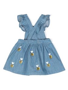 Stella McCartney Kids bee-print denim dress - Blauw