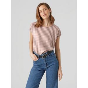 Vero Moda Shirt met ronde hals VMAVA PLAIN SS TOP STRIPE GA JRS NOOS