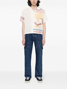 palmangels Palm Angels Frame straight-leg cargo jeans - Blauw