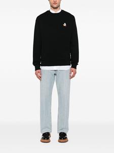 maisonkitsuné Maison Kitsuné Katoenen sweater met vossenpatroon - Zwart