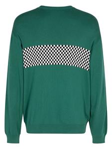 Supreme checkered panel crew-neck sweatshirt - Groen