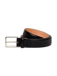 Santoni interwoven leather belt - Zwart