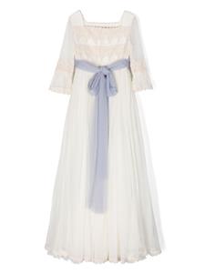manuelamacías Manuela Macías Geraldine tulen maxi-jurk - Wit