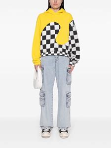 ERL Katoenen hoodie met geruite vlakken - Geel