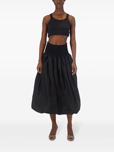 AZEEZA Midi-rok met gesmockte taille - Zwart