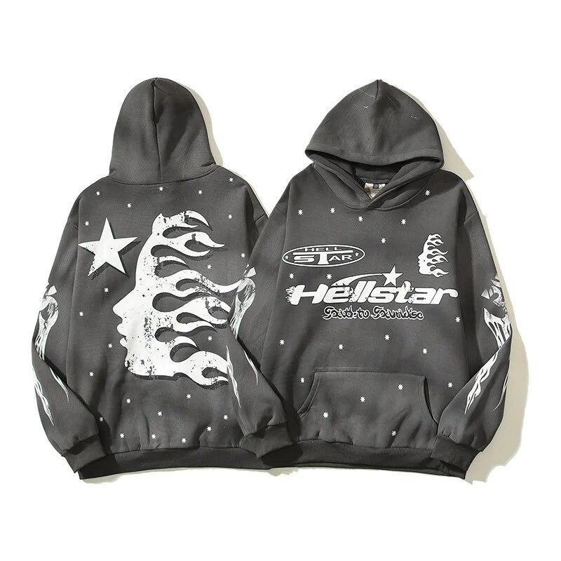 ZSIIBO Happy Girl Y2K Street Clothing Personalized Graffiti Hooded Men's Baggy Pullover Sweatshirt Large Unisex Clothes Emo