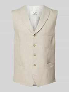 Carl gross Linnen gilet met paspelzak op de borst, model 'Wicklow'