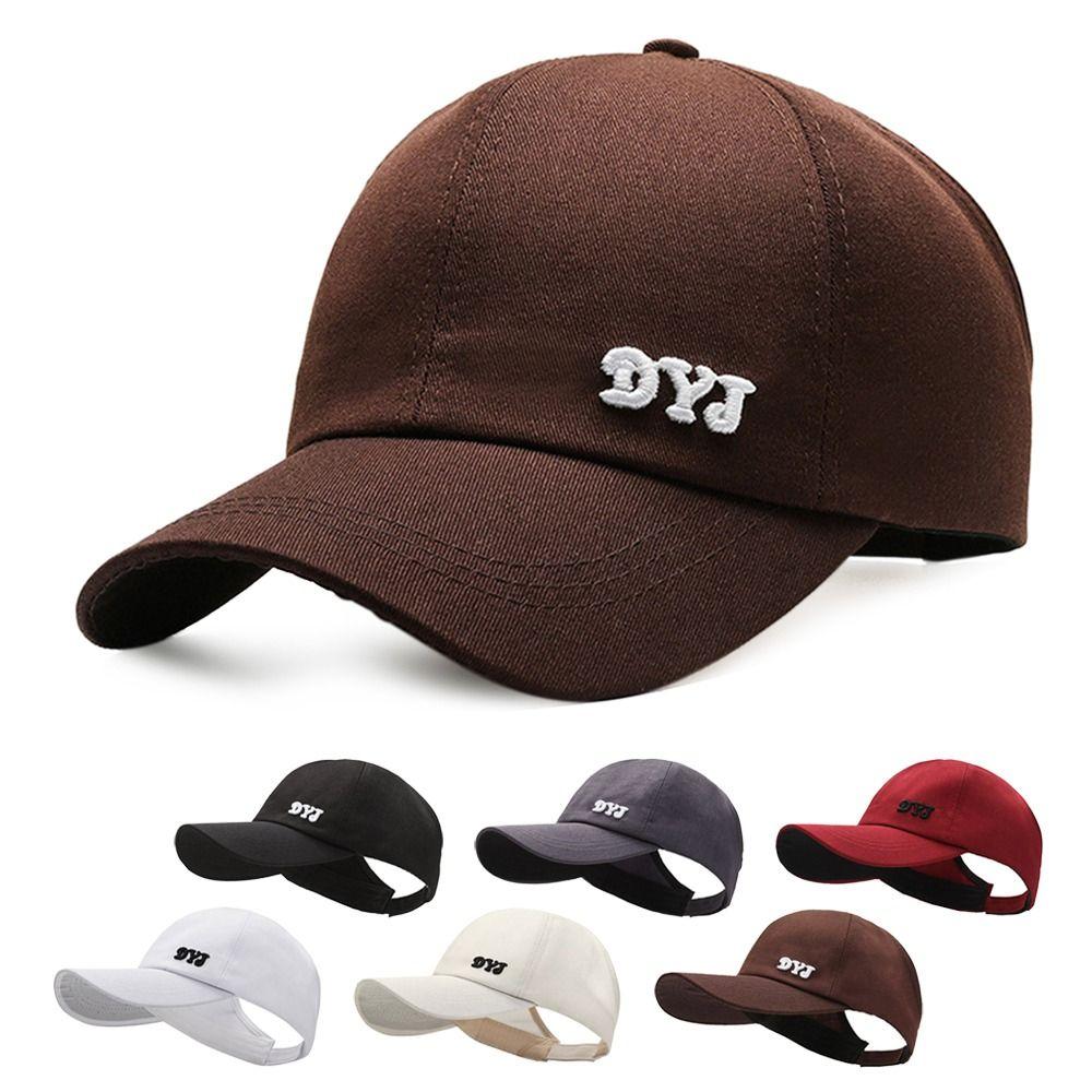 ZJzedong Cotton Baseball Caps With Ponytail Hole Sun Hat Sun Protection Hollow Caps  Girls