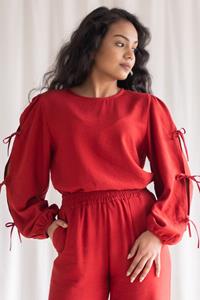 Common and Sense Damen vegan Bluse Lois Rot