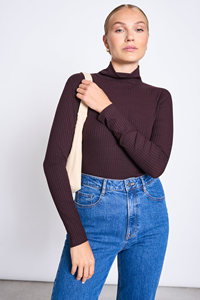JAN N JUNE JAN 'N JUNE Damen vegan Rollkragenpullover Mio Espresso